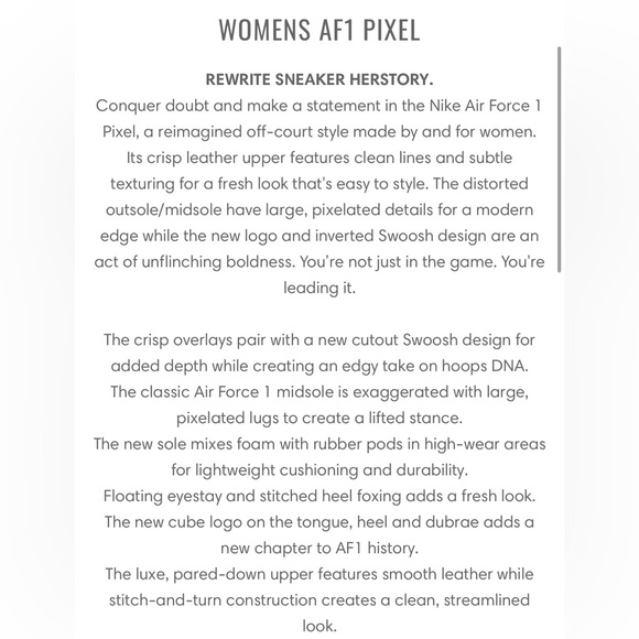 Women’s Nike Air Force 1 Pixel Sneakers White, Sz 9.5 - Picture 2 of 11